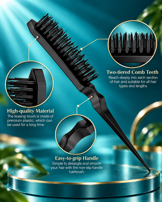 Hair Styling Set (Easy to use hair styling tools) Set Include Edge Brush, Straight Tail Comb, and 3 Row Brush