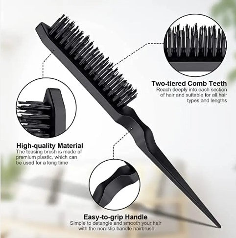 Hair Styling Set (Easy to use hair styling tools) Set Include Edge Brush, Straight Tail Comb, and 3 Row Brush